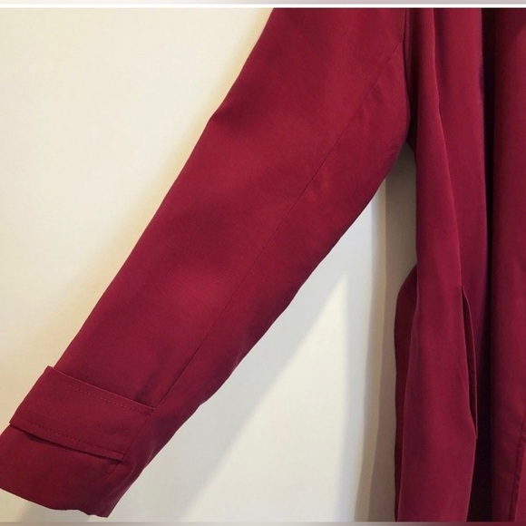 Banana Republic Outlet Plum Wine Waterfall Belted Trench Fall Coat, Size S NWT - Picture 10 of 13